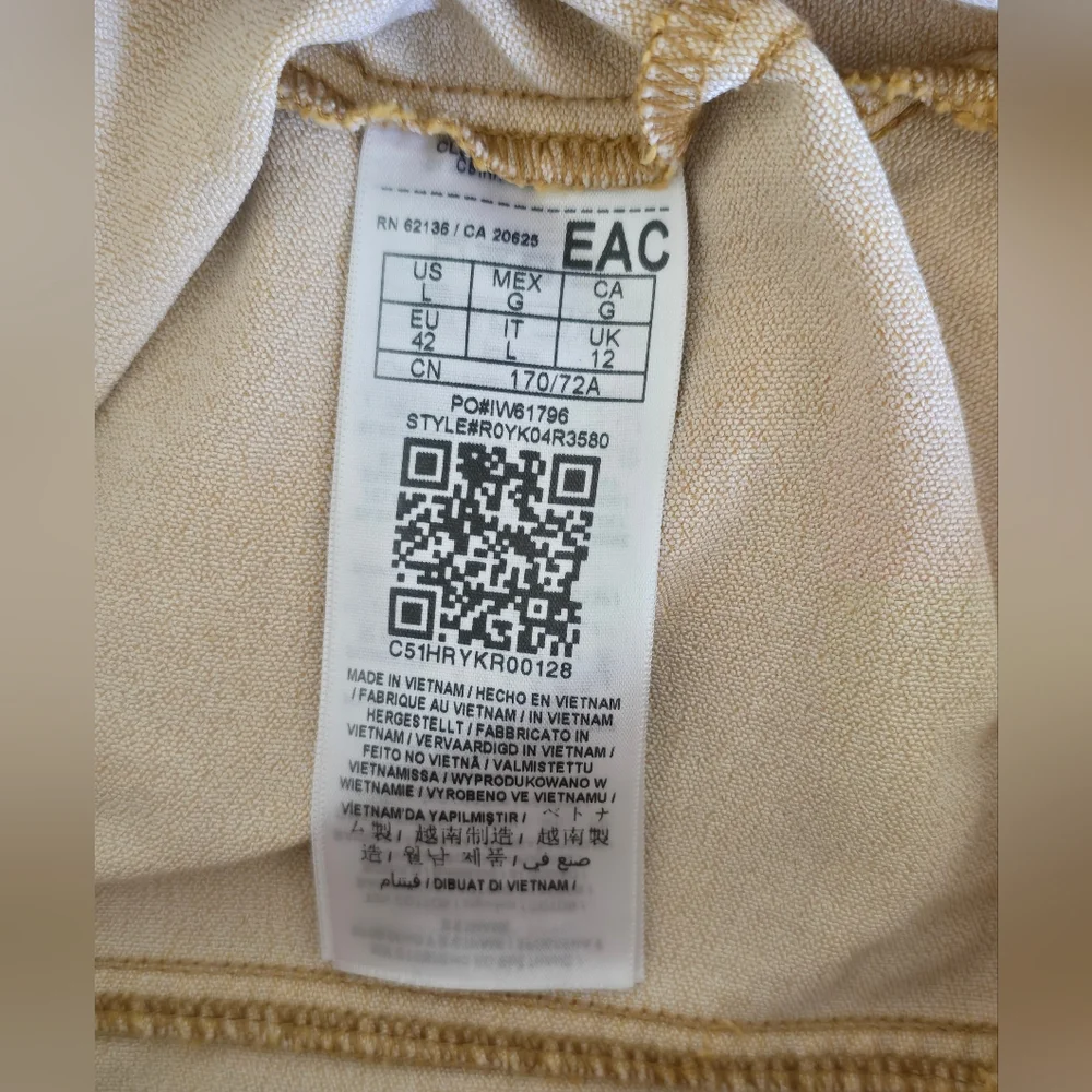 GBG Los Angeles Women's Yellow Mustard Zipper Dress - Size L - Picture 5 of 5